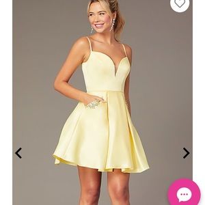 Yellow homecoming formal short dress